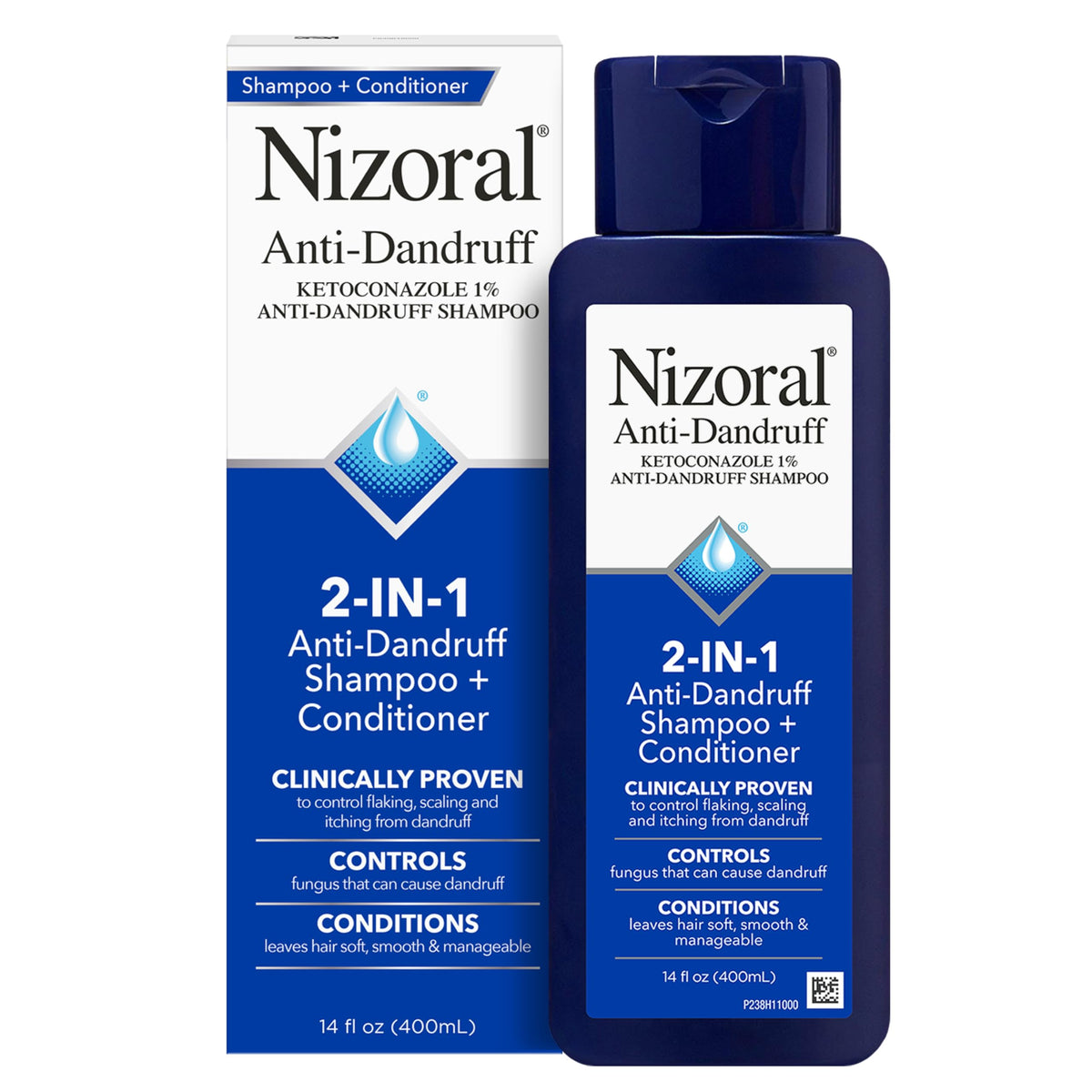 Nizoral 2-in-1 Anti Dandruff Shampoo and Conditioner, 14 Fl Oz, 1% Ketoconazole