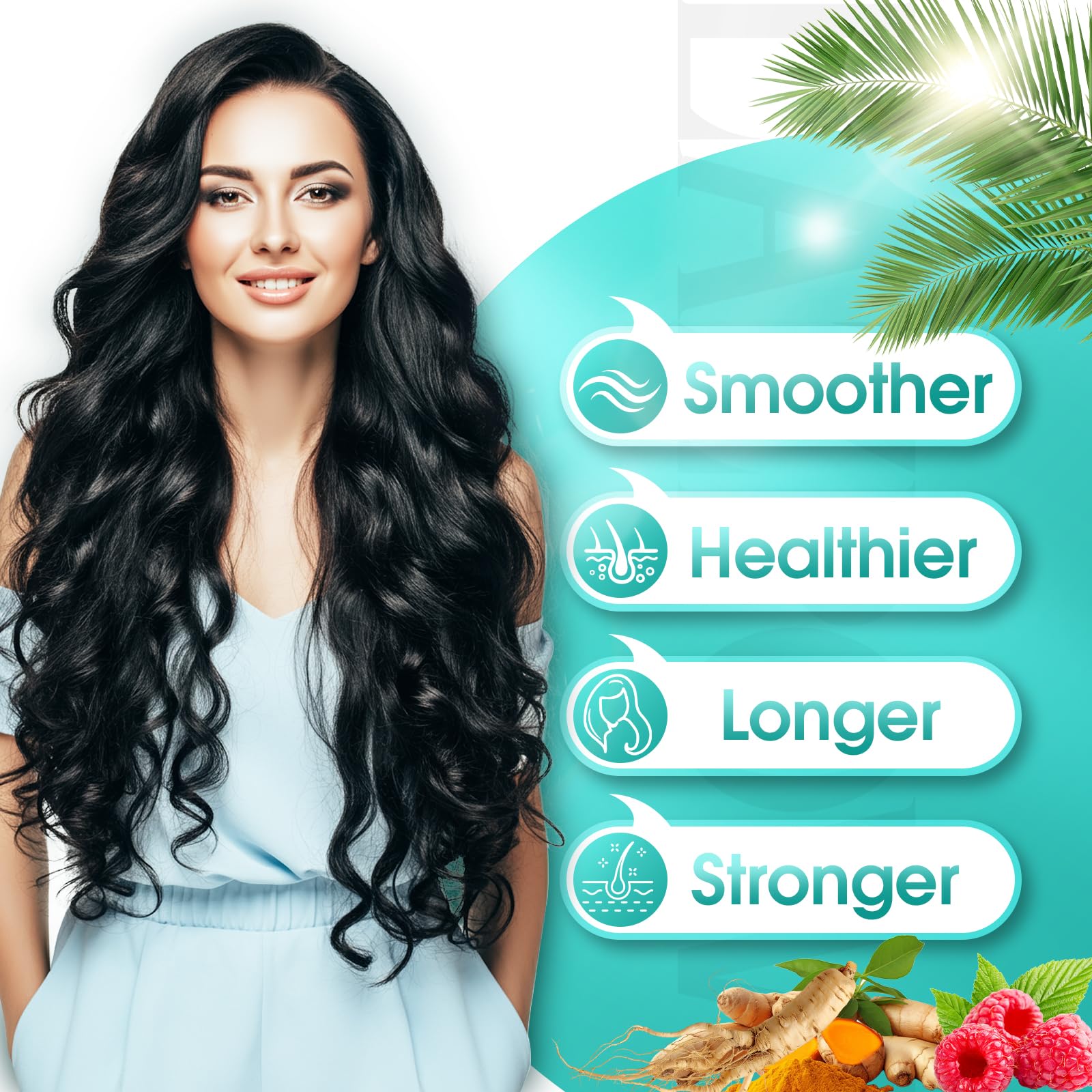 Lazpowfi Hair Growth Products, Biotin 10000mcg, 30-in-1 with Vitamin A, B3, C, D, E, Calcium, Hair Growth Supplement, Supports Hair & Nails Natural Growth Vitamins, for Women & Men - 30 Servings