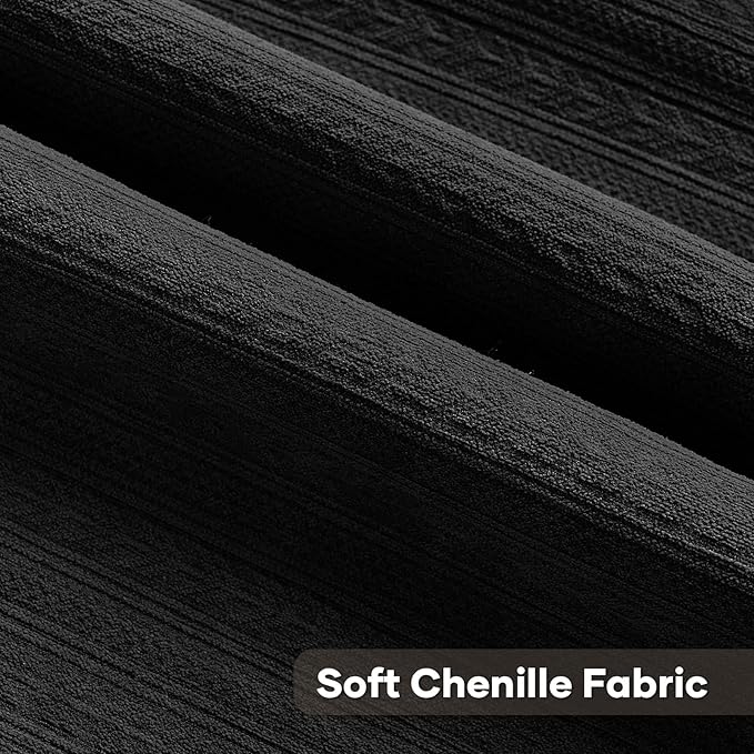 FUTEI Black Decorative Throw Pillow Covers 12x20 Inch Set of 2,Soft Cozy Wheat Ear Striped Patterns Lumbar Pillow Cases,Modern Home Decor for Couch Bed Living Room