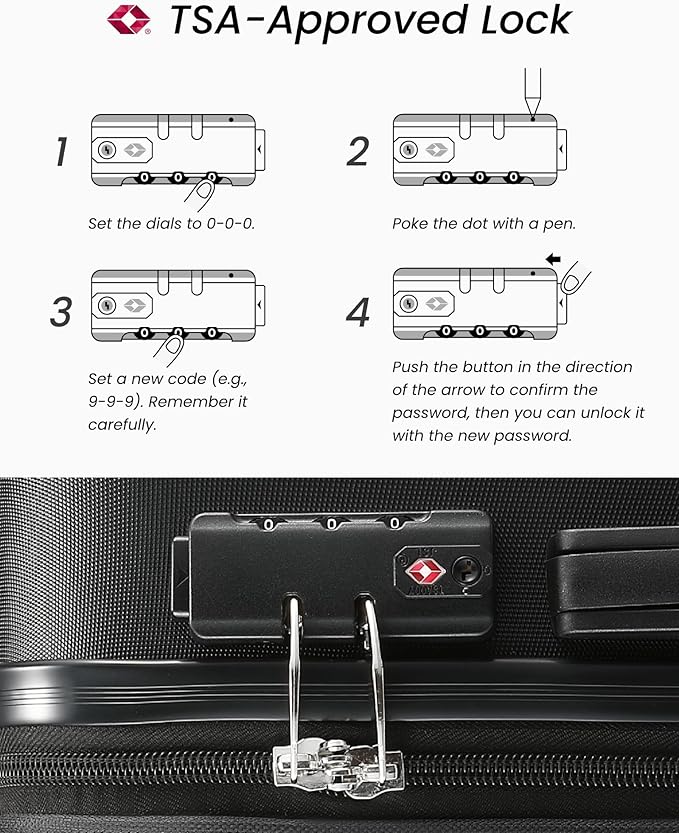 YOETEY Luggage Sets 3 Piece, Expandable Hardshell Suitcase with TSA Lock & Silent Spinner Wheels, Lightweight Hardside Travel Suitcase Set for International Trips (20/24/28 in, White)