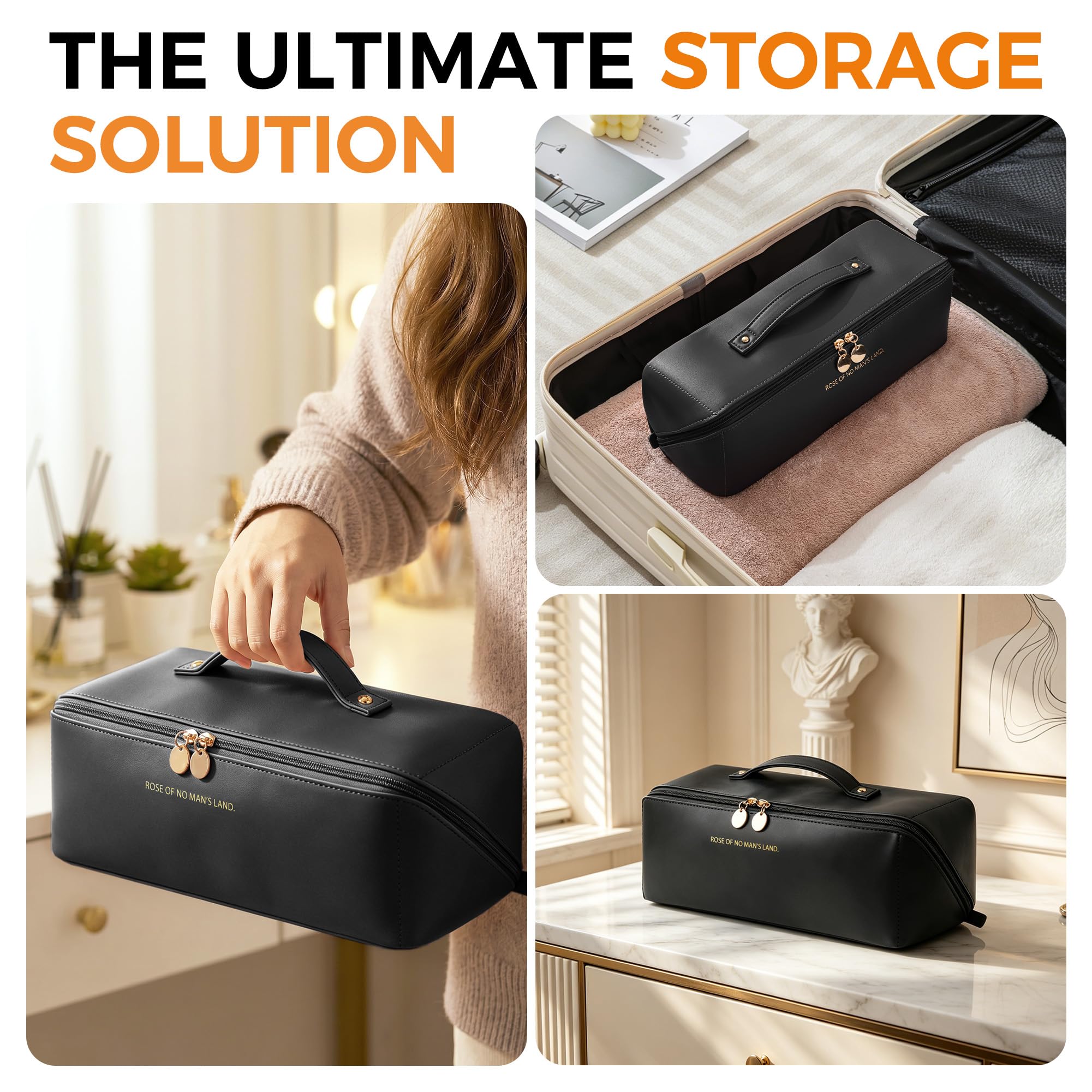 Linpr Hair Tool Travel Bag, Hair Dryer Case for Dyson Airwrap, Black