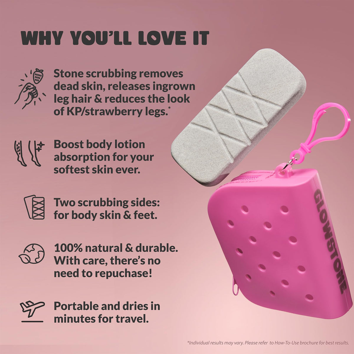 GET EVEN LEG SCRUB: Stone Body Scrub & Leg Exfoliator for Strawberry Legs, Ingrown Hair, KP Bump - Exfoliating Stone for Body, Feet, Dead Skin Remover - Stone Body Scrubber lasts 5+ Years