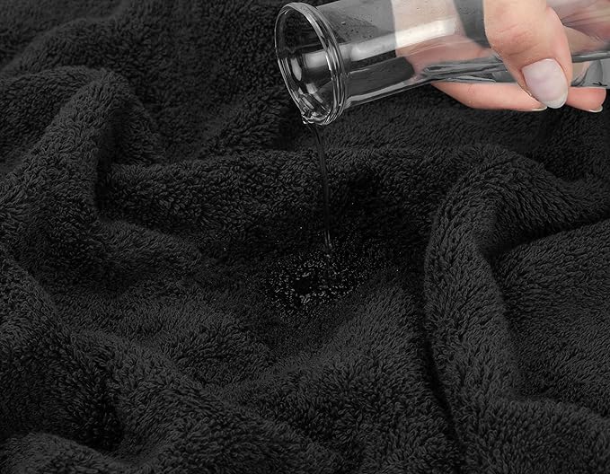 American Soft Linen Luxury 4 Piece Bath Towel Set, 600 GSM 100% Cotton Turkish Bath Towels for Bathroom, 27x54 in Extra Large Bathroom Shower Towels, Black