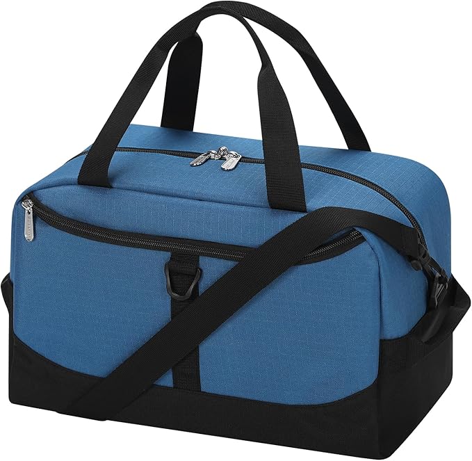 Apenze Small Gym Bag 14 inch lightweight Carry On Mini Duffel Bag with D-Ring for Travel Sport - Blue
