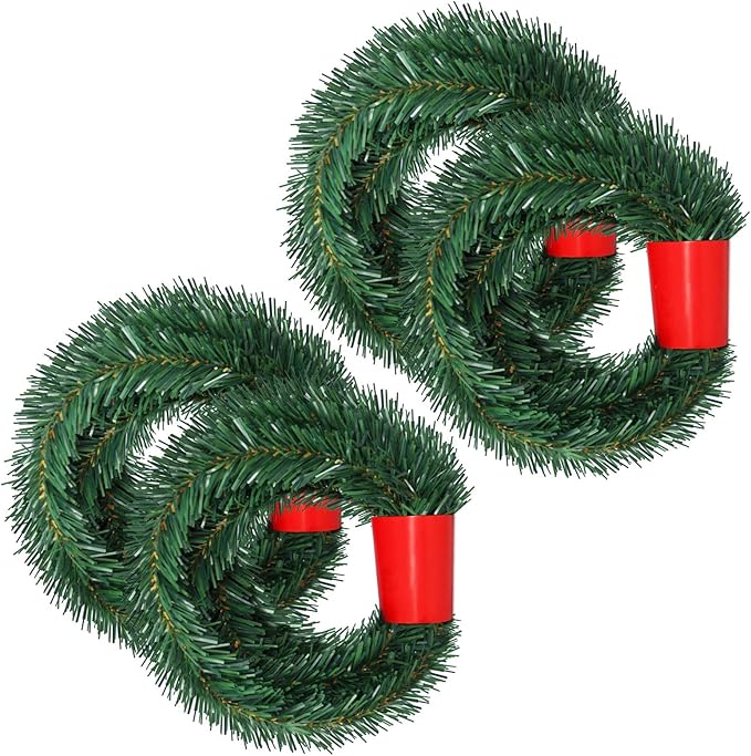 Lvydec 72 Feet Christmas Garland Clearance, 4 Strands Artificial Pine Garland Soft Greenery Garland for Holiday Wedding Party Decoration, Outdoor/Indoor Use