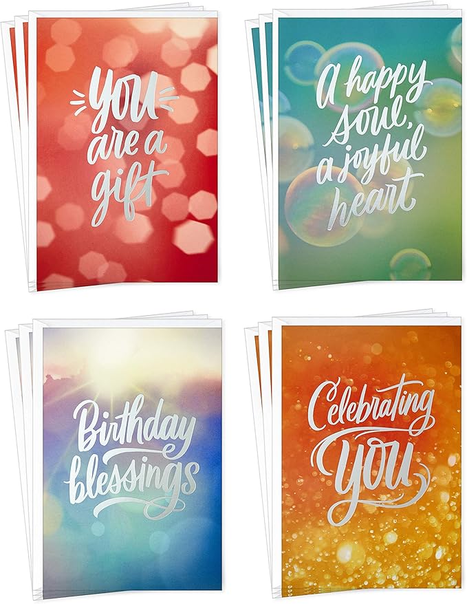Hallmark Religious Birthday Cards Assortment (Birthday Blessings, 12 Cards and Envelopes)
