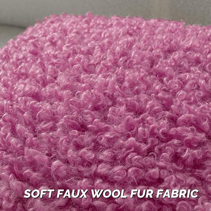FUTEI Hot Pink Decorative Throw Pillow Covers 18x18 Inch Set of 2,Soft Fluffy Faux Wool Fur Boucle Textured Cushion Case,Modern Home Decor for Couch Bed Living Room Office