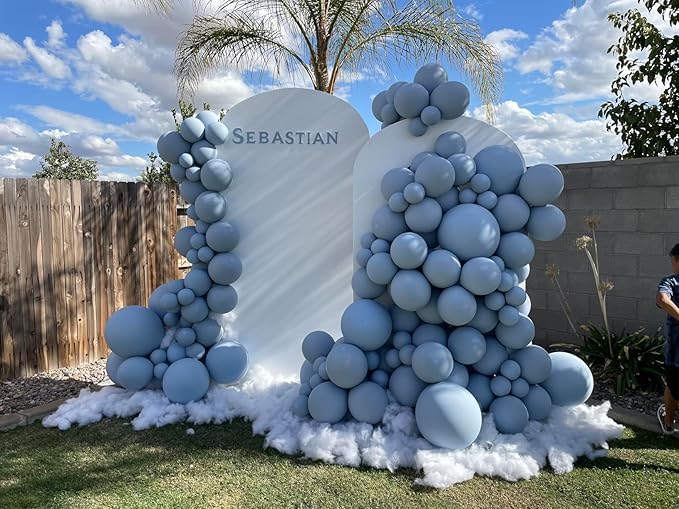Dusty Blue Balloons Arch Haze Blue Balloons Garland Mist Aqua Fog Balloon Different Sizes 5 10 12 18inch Helium Latex Balloon Boho Birthday Party Decoration Wedding Baby Shower Bachelorette Graduation