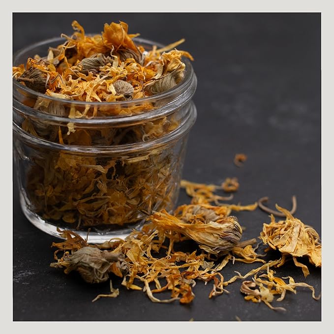 MagJo Naturals, Calendula Flower (1 Pound Bag) whole dried calendula flowers and petals, Calendula officinalis, loose leaf tea, marigold flowers, loose leaf teas, cocktail bombs, Raw