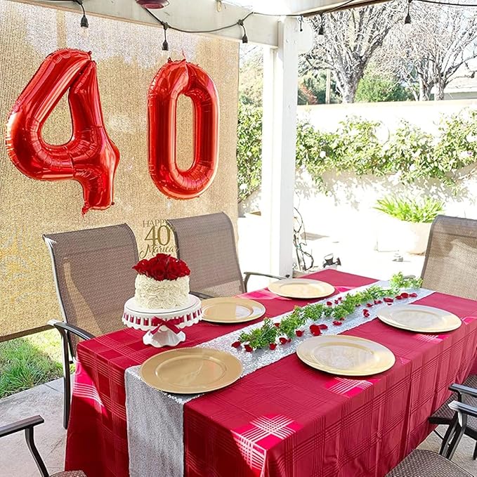 40 Inch Red Number 0 Balloon Large Red Foil Balloon Red 0 Balloons Mylar Helium Balloon for Birthday Party Decorations Girls Boys Baby Shower Wedding Anniversary Decoration