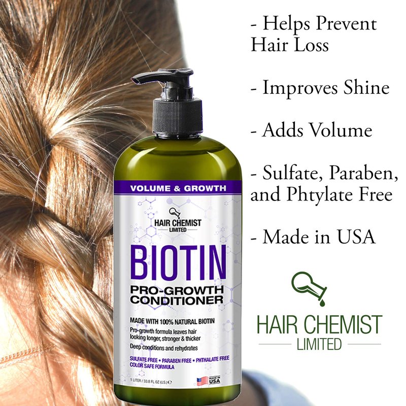 Hair Chemist Biotin Pro-Growth Shampoo & Conditioner 2-PC Gift Set - Includes 33.8oz Shampoo & 33.8oz Conditioner