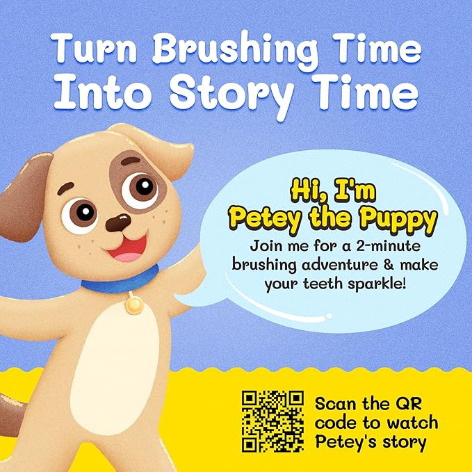Kids Soft Bristle Puppy Toothbrush for Ages 2+, Gentle and Cute Toothbrush for Children with Replaceable Brush Head, Ergonomic Handle Kids Brush for Teeth Care Ideal for Toddlers, Puppy Design