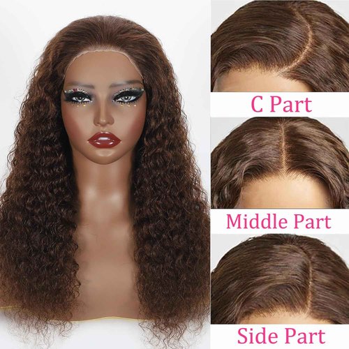 ONICE Wear And Go Glueless Wigs Human Hair Pre Plucked Pre Cut 5x5 HD Lace Closure Human Hair Wigs For Black Women Upgraded No Glue Deep Wave Lace Front Wigs Human Hair(Chocolate Brown,18Inch)