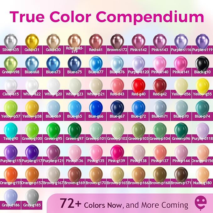 Bezente Assorted Rainbow Latex Balloons, 200 Pack 12 inch Round Helium Bright Color Balloons for Birthday Bridal Shower Wedding Party Decorations
