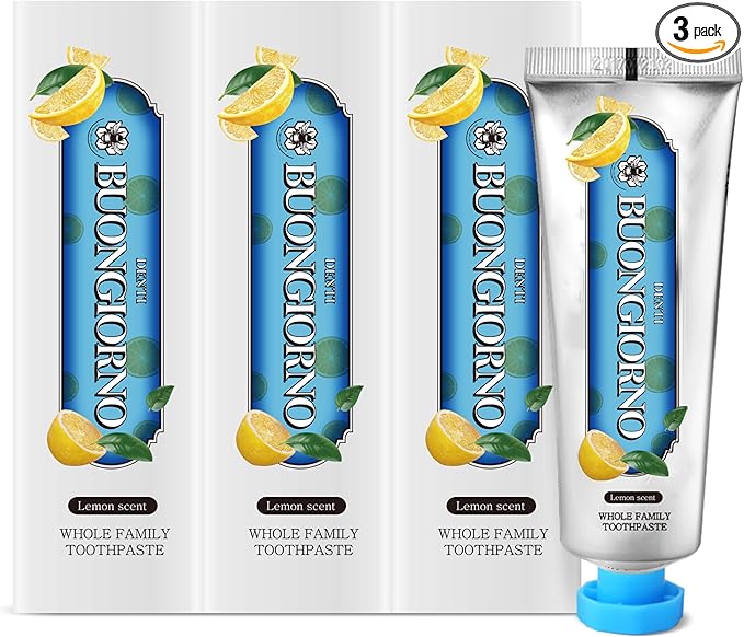 Plaque Care Toothpaste (3 Pack, Lemon Mint) – Deep Clean for Tartar Control & Heavy Plaque, Natural Whitening(Baking Soda), Cavity Protection, Paraben & SLS Free (3.52fl oz / 100g)