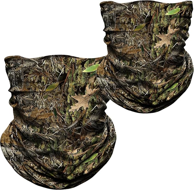 WTACTFUL 2-Pack Camouflage Face Mask Bandana for Men Women - Breathable, Seamless, Moisture Wicking & Versatile