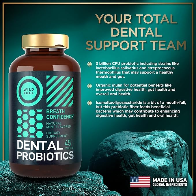 Oral Probiotics for Mouth Bad Breath - Dental Probiotics for Teeth and Gums - 3 Billion CFU Advanced Bad Breath Treatment for Mouth Health - 90 Prebiotic and Probiotic Lactobacillus Salivarius Tablets