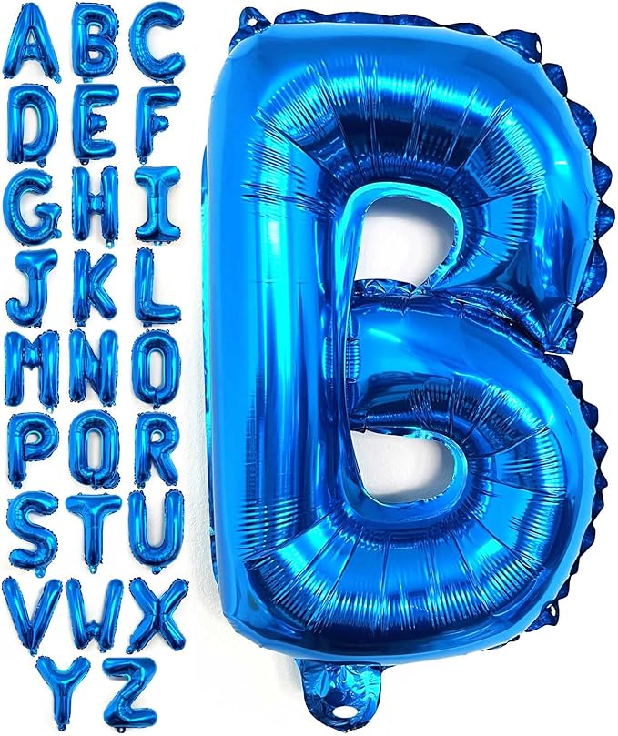 Lovoir 40 Inch Large Blue Letter B Balloons Big Size Jumbo Mylar Foil Helium Balloon for Birthday Party Celebration Decorations Alphabet Blue B