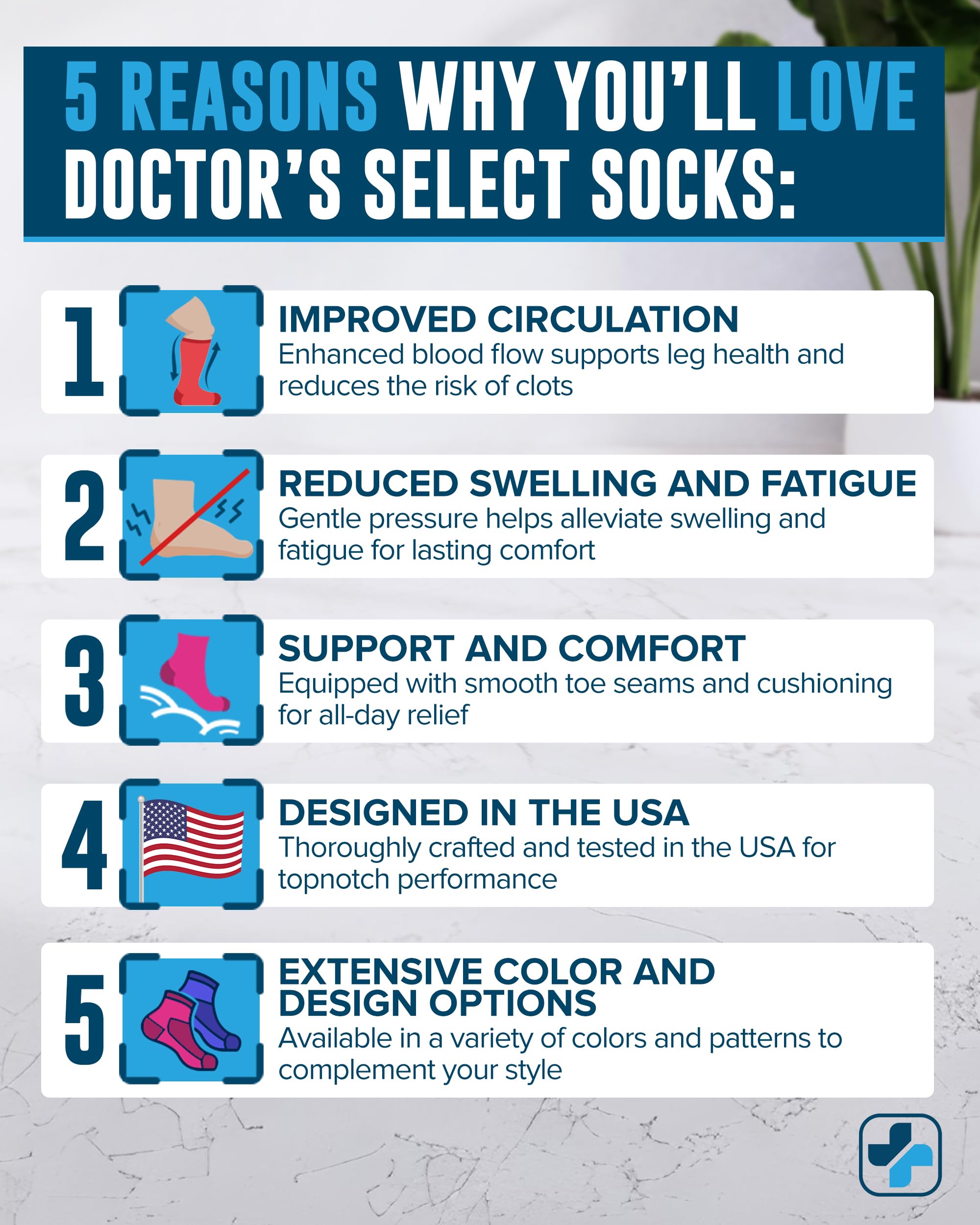 Doctor's Select® 3 Pairs Plus Size Compression Socks Wide Calf - Up to 6XL | 20-30 mmHg Compression Socks for Women Wide Calf | Line Patterns 2