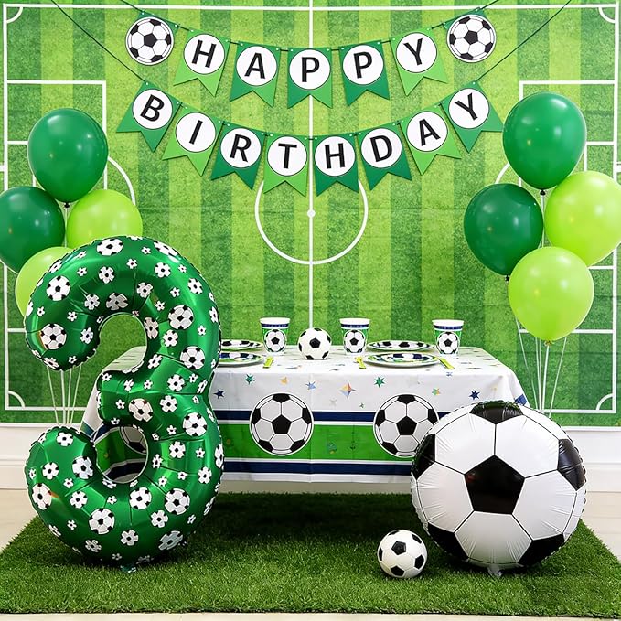 40 Inch Soccer Number 1 Balloons Large Foil Balloon Number 1 Birthday Deco World Cup Sports Soccer Theme Decoration For Soccer Party And Boy'S 1 th Birthday