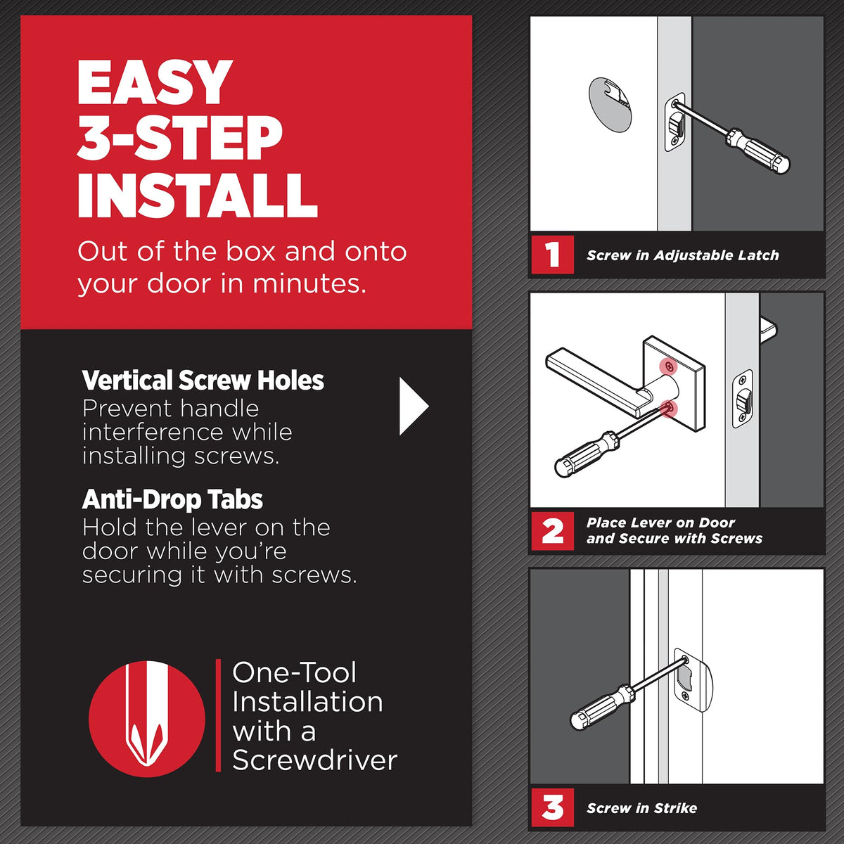 Kwikset Halifax Interior Passage Door Handle, Lever For Closet and Hallway Doors, Reversible Non-Locking Handle Lever, Satin Nickel, with Microban Protection