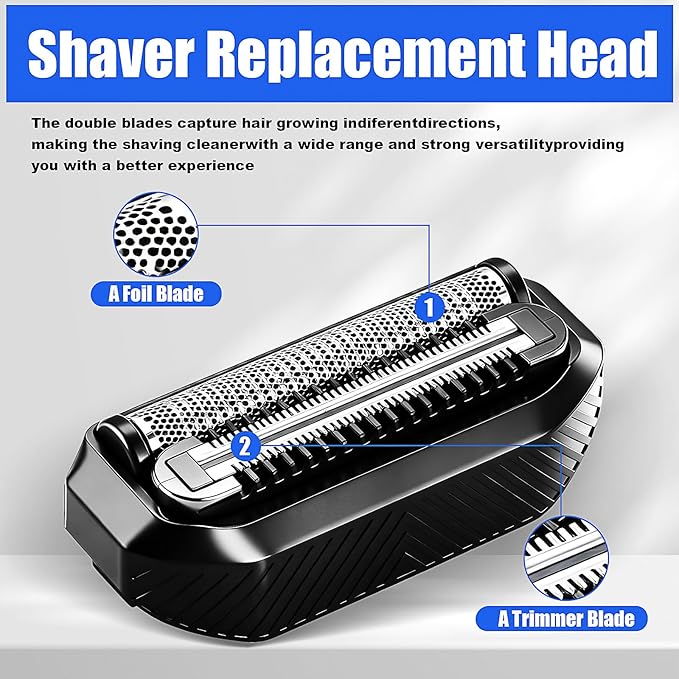 Shaver Replacement Blade compatible with MANSCAPED The Handyman Compact Face Shaver Razor Replacement Head (Black(3PCS))