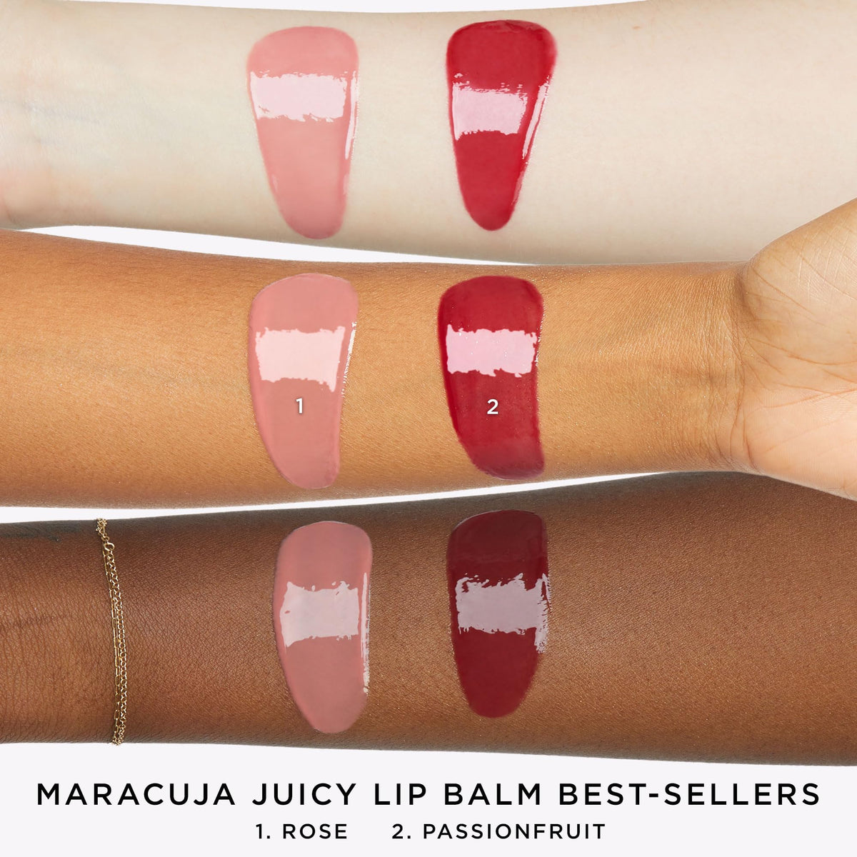 tarte maracuja juicy lip balm bestsellers duo – Hydrating & Nourishing Lip Gloss Balm with Vitamin E, Vegan & Cruelty-Free, full size, rose & passion fruit