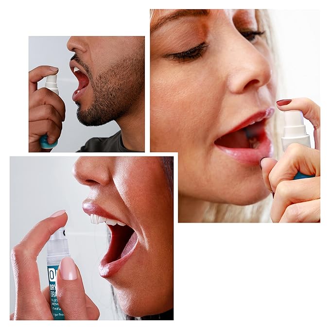 Dry Mouth Spray - Mint Flavor Breath Spray for Fresh Breath, Sugar Free, Alcohol Free, Value Pack includes One 1.5 oz Spray and Two Travel Freindly 0.25 oz Sprays