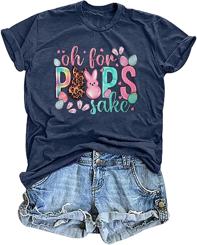LAZYCHILD Women Easter Teacher Shirts: Funny Treat All with Kindness T-Shirt Bunny Rabbit Tee Tops