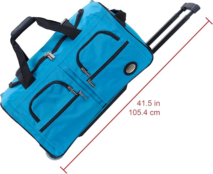 Rockland Rolling Duffel Bag, Black, 22"