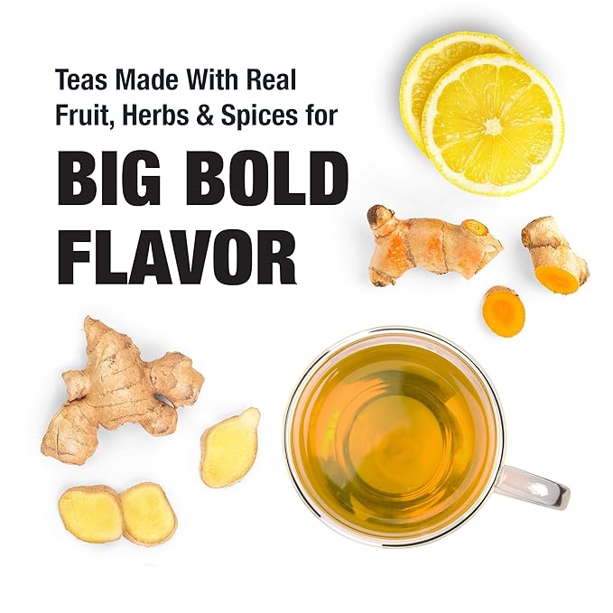 Tiesta Tea - Lemon Ginger Turmeric, Loose Leaf, Lemon Ginger Herbal Tea, Premium Non-Caffeinated Herbal Blend, Make Hot or Iced & Brews Up to 200 Cups, 16 Ounce Resealable Bulk Pouch