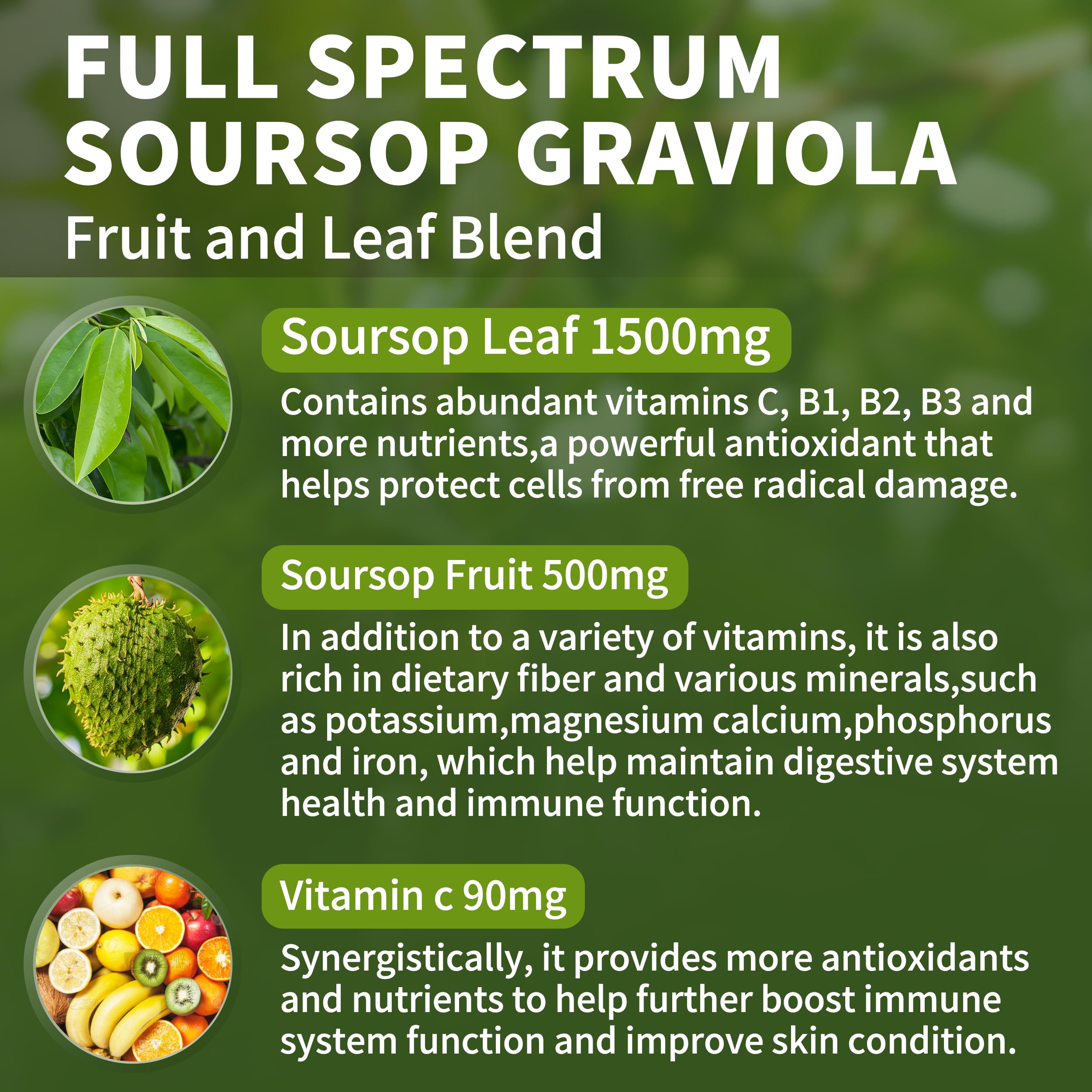 Soursop Graviola Liquid Drops 2000mg, Organic Soursop Extract - 98% Absorption Soursop Bitters Liquid for Cell Support & Regeneration and Immune Boost, Sugar/Gluten Free, Natural Flavor, 2 Fl Oz