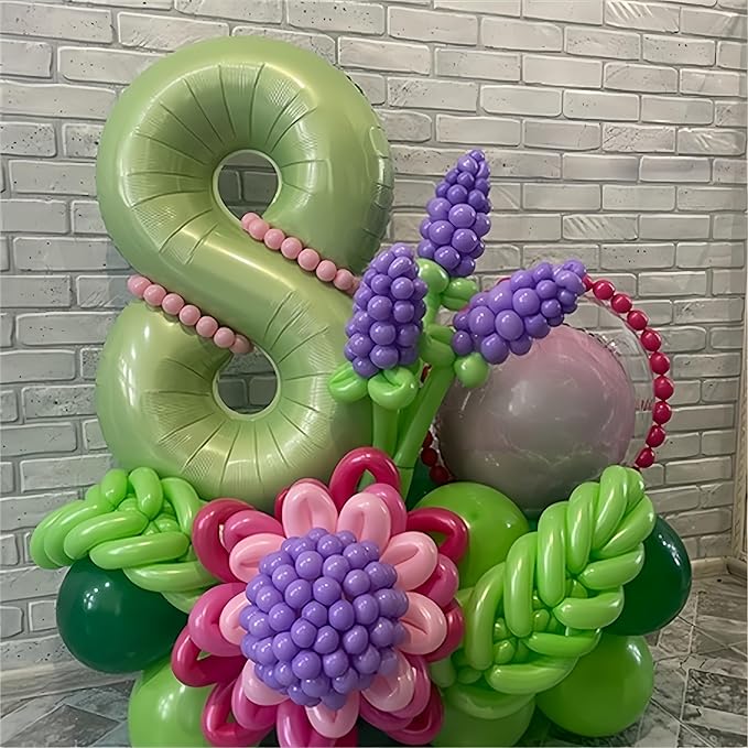 18th Birthday Balloons Sage Green for Girls, 40 Inch Giant Olive Green Foil Number 18 Balloons Kit, Digit 1 & 8 Helium Balloons for Boys Women Men 18th Anniversary Jungle Safari Party Decorations