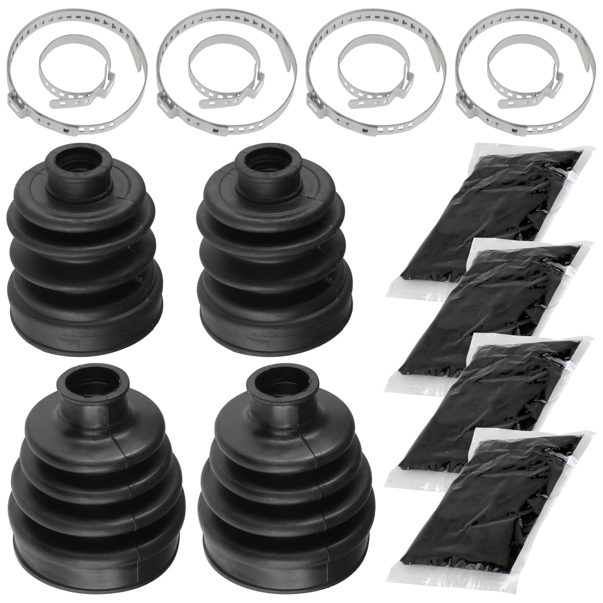 Caltric 2 Rear Axle Outer and Inner CV Boot Kit Compatible with Yamaha Rhino 700 YXR700F Fi 2008-2013