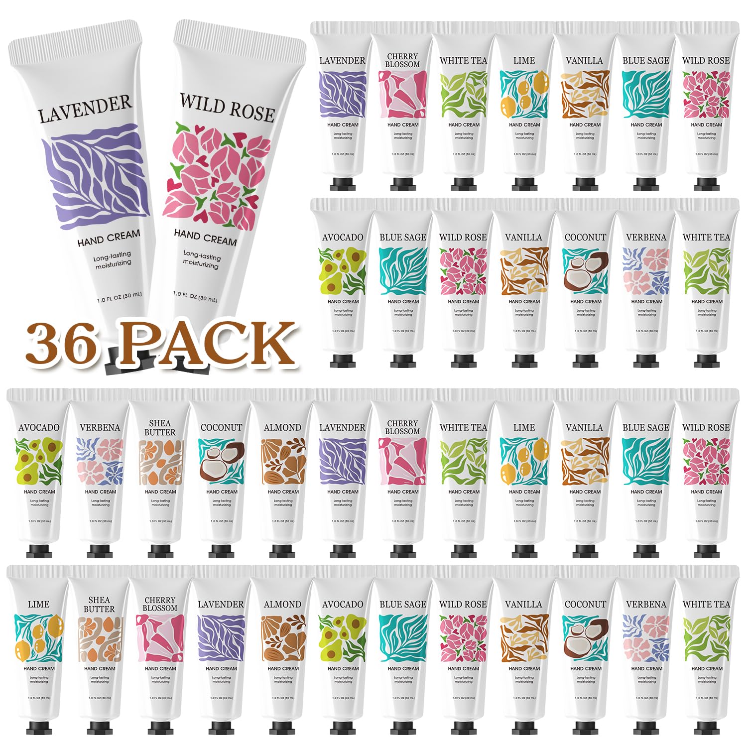 BODY & EARTH # LOVE 36 Pack Hand Cream for Women, Hand Lotion Travel Size Hand Cream Bulk Gifts for Women, Mini Moisturizing Lotion for Dry Cracked Hands, Bridesmaid Gifts Bachelorette Party Favors