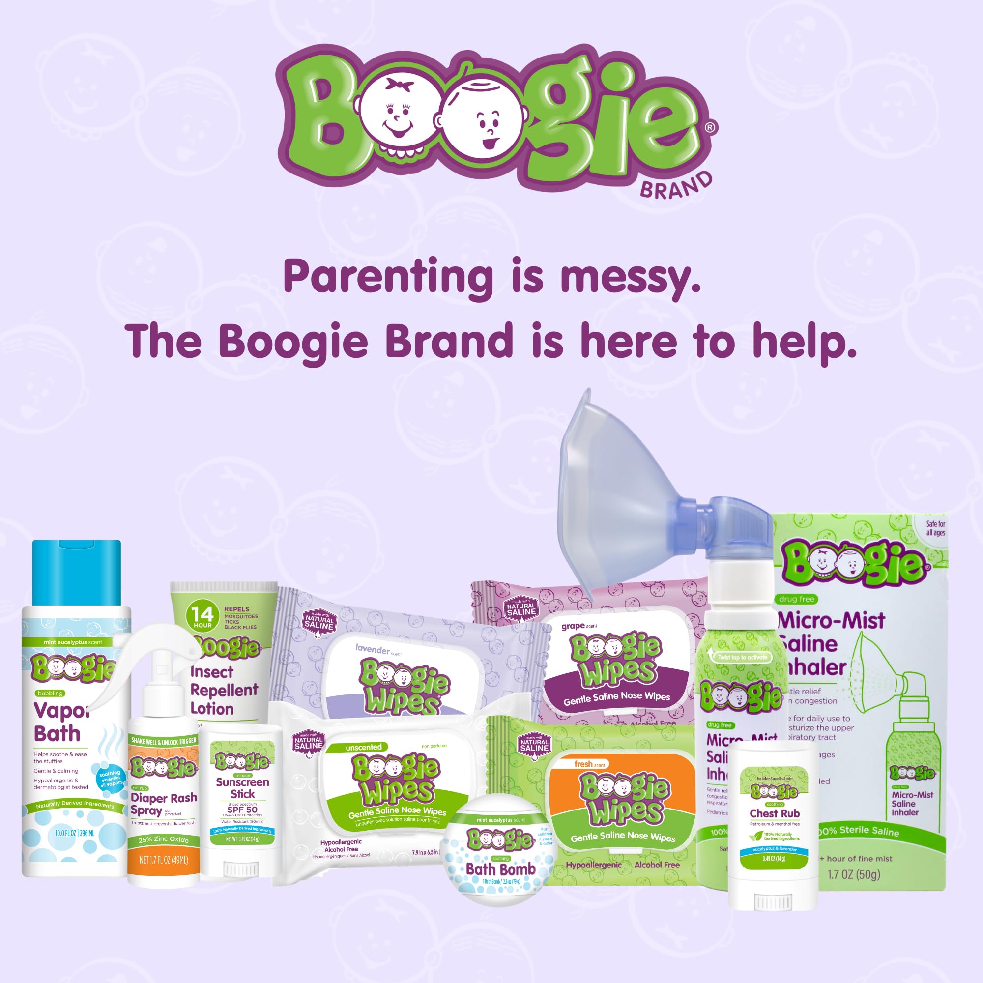 Boogie Micro-Mist Saline Inhaler, Baby Nose Congestion Relief, Nasal Spray for Kids, Pediatrician Recommended, 1.7oz Unscented - Pack of 1