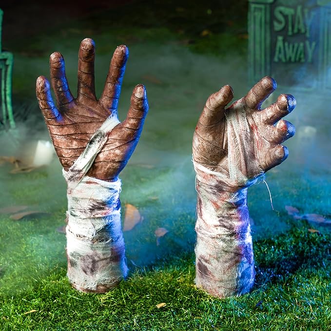 JOYIN Halloween Outdoor Decorations Zombie Arm Yard Stakes Ground-Breaker, Stakes for Halloween Outdoor Graveyard Yard Lawn Decorations