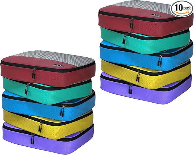 Large Packing Cubes for Travel - 10pc Packing Cubes for Suitcases - Lightweight Luggage Organizer Bags (Non-Compression)