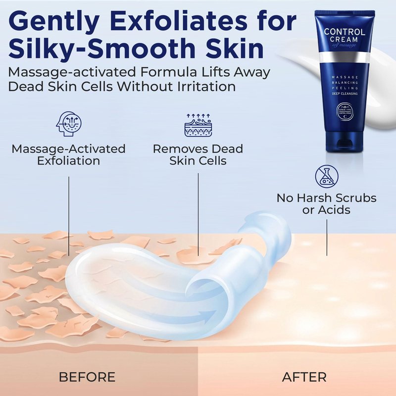 CHARMZONE Control Cream | Korean Face & Body Massage Cream for Gentle Exfoliation, Sebum & Pore Care, Deep Hydration, Smooth Radiant Skin, Professional K-Beauty Self-Massage | 5.07 oz