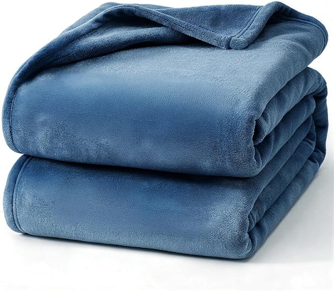 Hansleep Fleece Mineral Blue Full Blanket, Super Soft Flannel Fuzzy Plush Cozy Blanket for All Seasons, Mineral Blue, Full 84x90 Inches