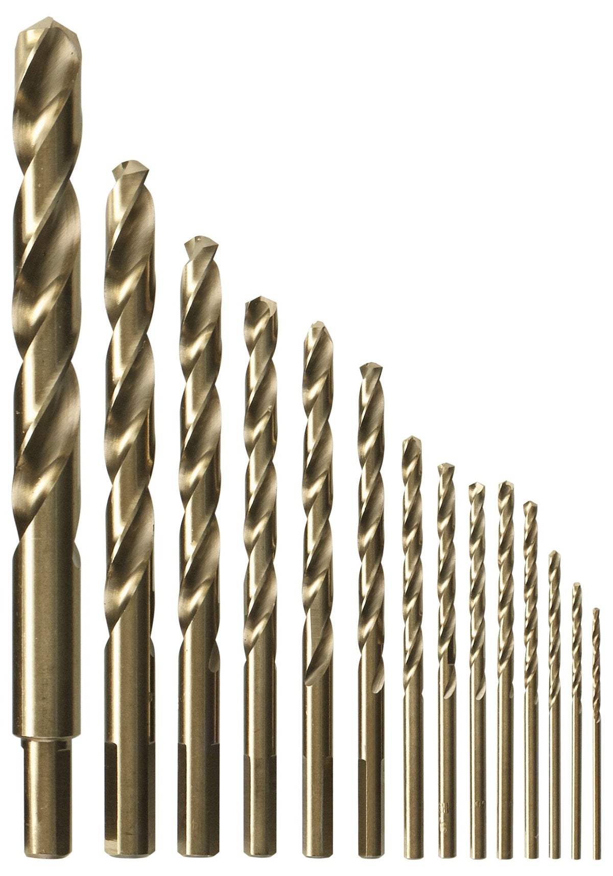 BOSCH CO14B 14-Piece Assorted Set with Included Case - Cobalt M42 Metal Drill Bits with Three-Flat Shank for Drilling Applications in Stainless Steel, Cast Iron, Titanium, and Light-Gauge Metal