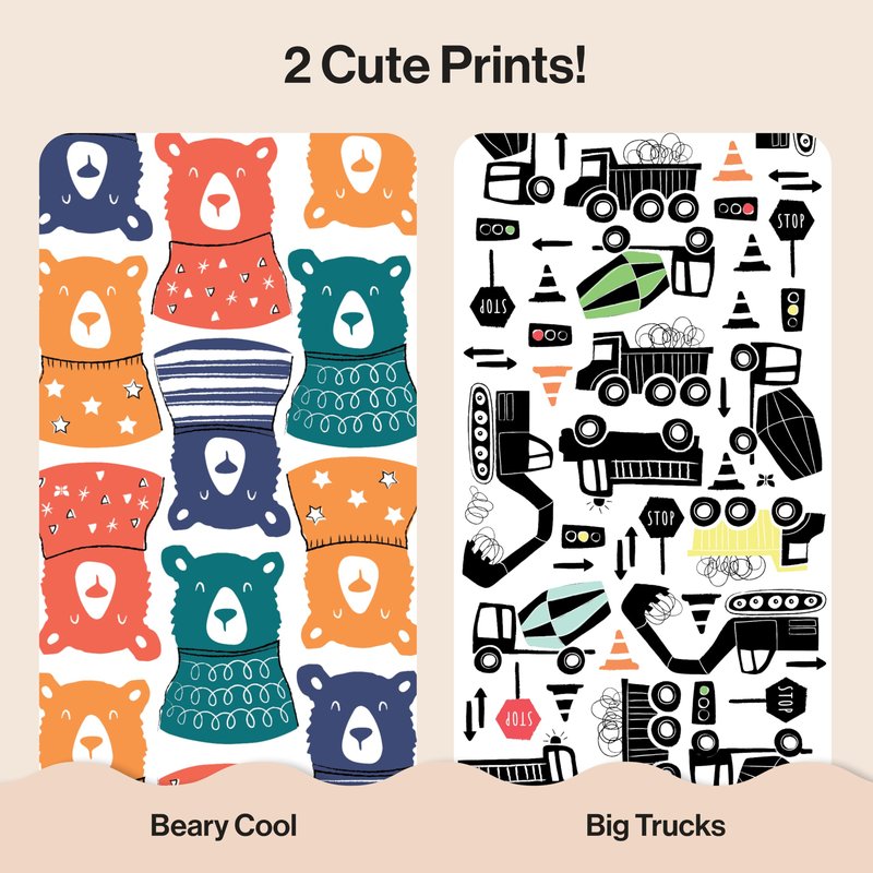 The Honest Company Comfort Dry Disposable Daytime Diapers for Sensitive Skin, Hypoallergenic, Beary Cool + Big Trucks, Super Club Box Size 6 (35 lbs), 68 Count