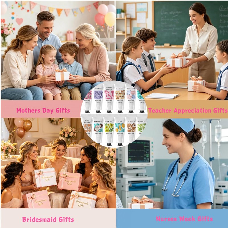 12 Pack Hand Cream for Women,Bridesmaid Gifts Bachelorette Party Favors,Hand Lotion Travel Size Hand Cream Bulk Gifts for Women,Birthday Gift for Girl,Mini Natural Plant Fragrance Lotion for Dry Hands