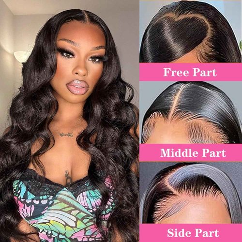 13x4 HD Lace Frontal Closure Body Wave HD Lace Frontal With Baby Hair 100% Unprocessed Brazilian Virgin Human Hair 150% Density Natural Black Color 22 Inch