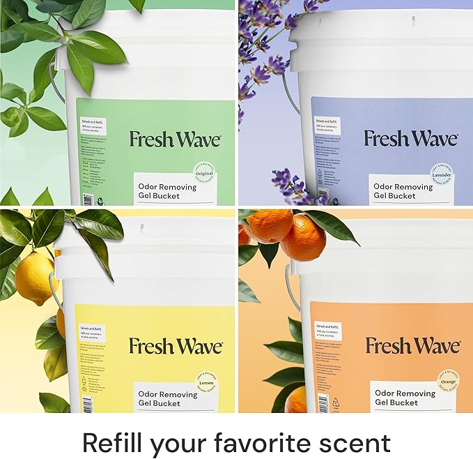 Fresh Wave Odor Removing Gel Bucket, 15.5 lb. (248 oz.) | Lavender Scent Refill | Odor Absorbers for Home | Safer Odor Relief | Natural Plant-Based Odor Eliminator | For Cooking, Trash & Pets