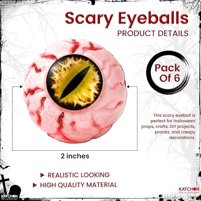 KatchOn, Black Crows with Eyes Halloween Decorations – Pack of 12 | Realistic Feathered Crows for Indoor Outdoor Halloween Decor | Scary Raven Decorations for Haunted House