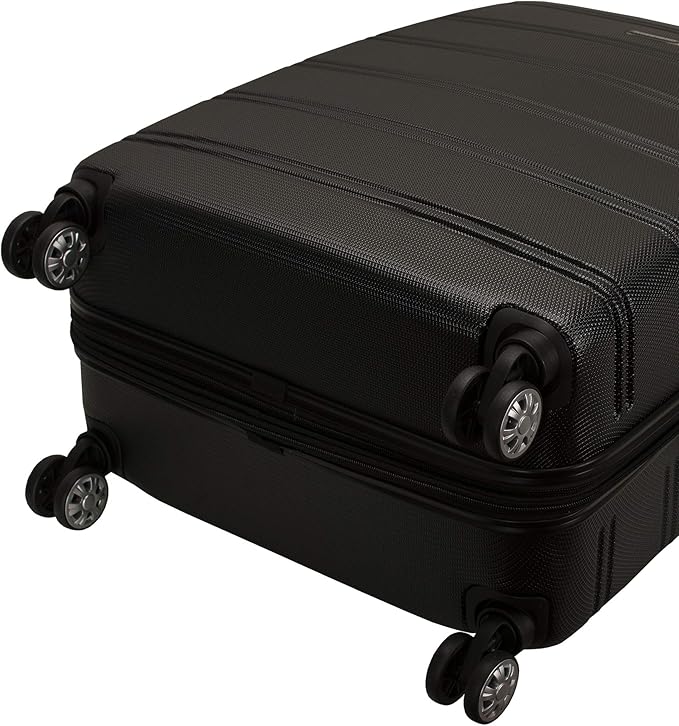Rockland Melbourne Hardside 2 Piece Expandable Spinner Wheel Luggage Set, (20"/28"), Black