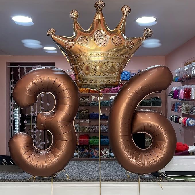 Coffee Brown Number 8 Balloon 40 Inch, 8 Balloon Number, 8th Birthday Decorations, Coffee Brown Party Supplies for Boys Girls