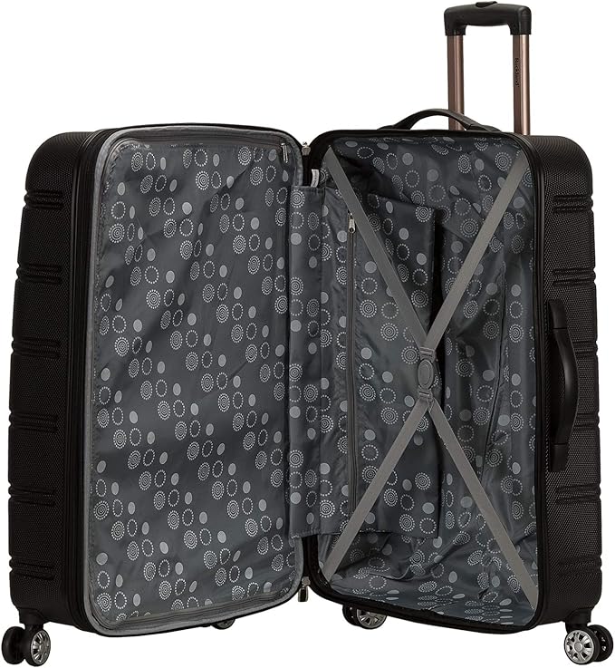 Rockland Melbourne Hardside 2 Piece Expandable Spinner Wheel Luggage Set, (20"/28"), Black