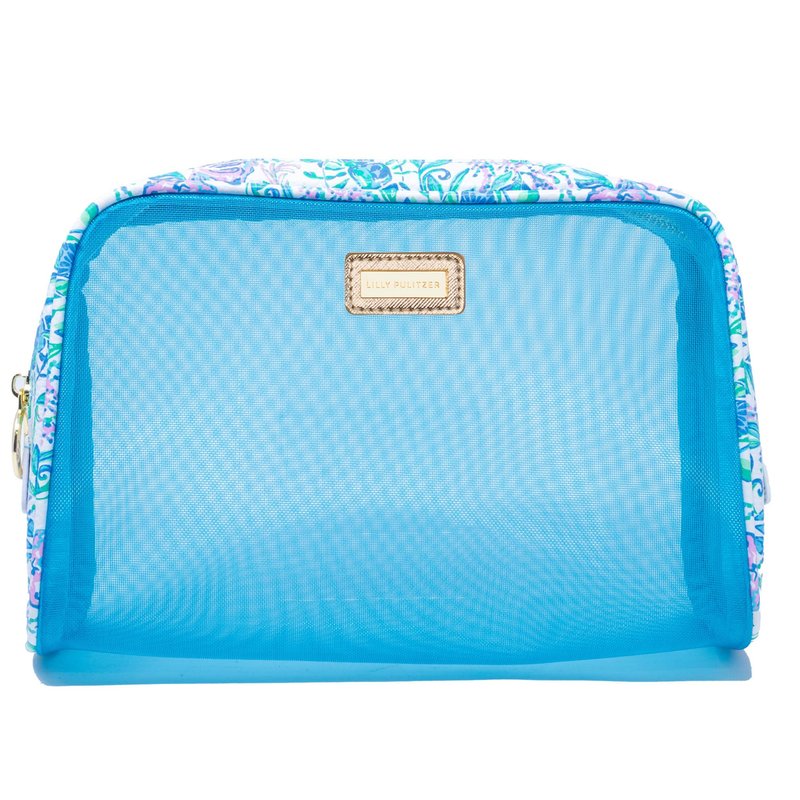 Lilly Pulitzer Clear Zipper Pouch, Cute Pencil Case for Adults, Travel Toiletry Bag, Small Pouch Bag for Supplies, Makeup or Toiletries, Just a Pinch